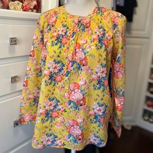 JCrew Liberty Fabric Floral Popover Blouse, Size 2.